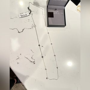 Nadri sterling silver CZ station necklace NWT